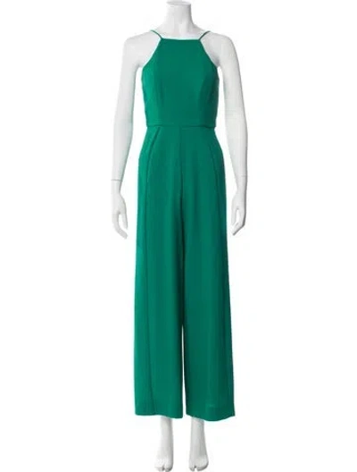 Pre-owned Black Halo Halterneck Jumpsuit In Green