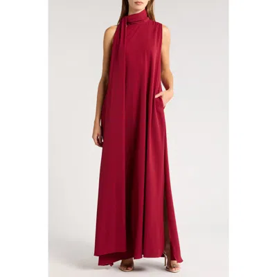Black Halo Henna Gown In Crimson