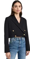 Black Halo Hugo Crop Blazer Black In Black