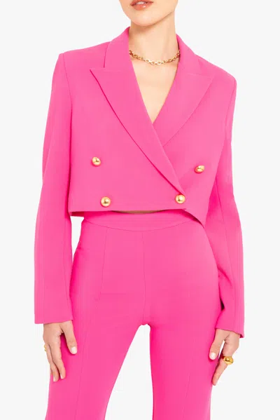Black Halo Hugo Crop Blazer In Pink
