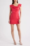 Black Halo Jackie O Asymmetric Neck Minidress