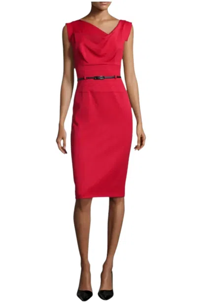 Black Halo Jackie O Sleeveless Sheath Dress In Classic Red