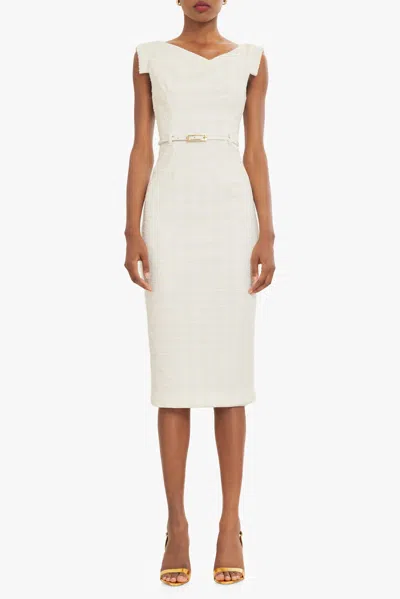 Black Halo Jackie O Midi Dress In Neutral