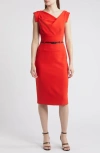 Black Halo Jackie O Sheath Dress In Burnt Rose