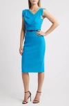Black Halo Jackie O Sheath Dress In Candy Blue