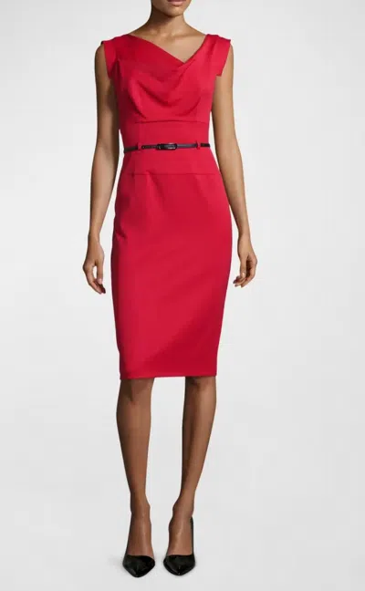Black Halo Jackie O Sleeveless Sheath Dress In Classic Red