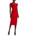 Black Halo Jacqueline Midi Gabardine Sheath Dress In Red