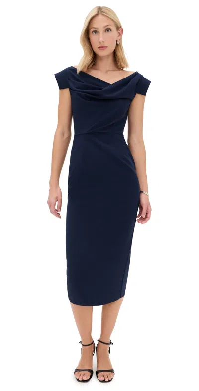 Black Halo Jacqueline Midi Dress Pacific Blue