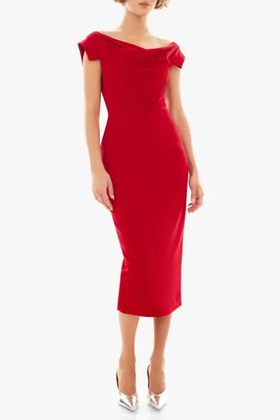 Black Halo Jacqueline Midi Dress In Red