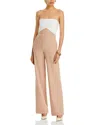Black Halo Jada Color Block Cutout Jumpsuit In Desert Sand/pearl