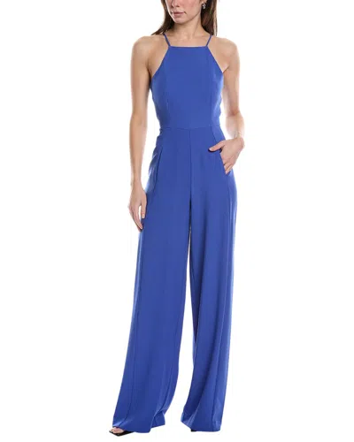 Black Halo Joaquin Wide-leg Halter Jumpsuit In Blue