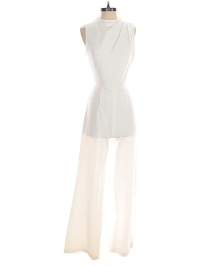Pre-owned Black Halo Jumpsuit In White