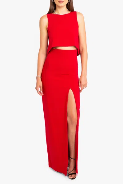 Black Halo Kacie Two Piece Maxi In Red