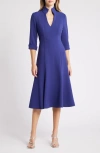 Black Halo Kensington Fit & Flare Midi Dress In Dark Indigo