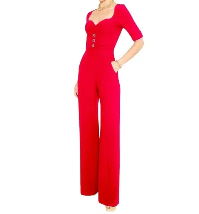 Black Halo Kerry Jumpsuit In Wildfire In Blue