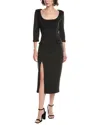 Black Halo Kismet Scuba Midi Dress In Black