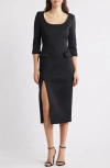 Black Halo Kismet Scuba Midi Dress In Black