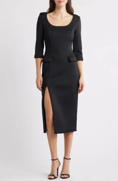 Black Halo Kismet Side Slit Midi Dress