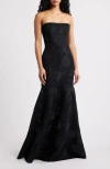 Black Halo Kristy Strapless Mermaid Gown In Black