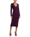 Black Halo Kylah Long Sleeve Midi Dress In Purple