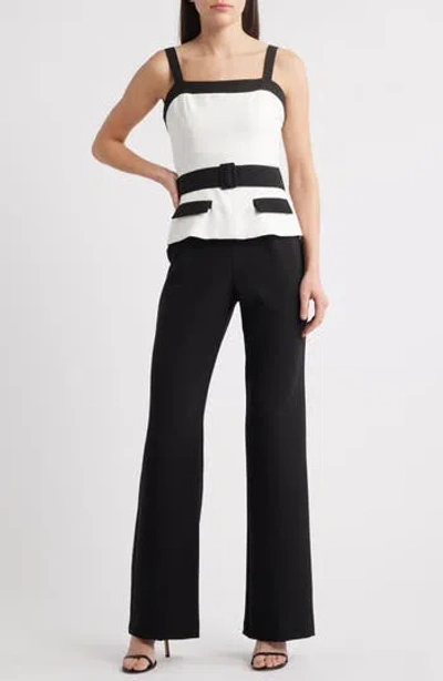 Black Halo Kyria Belted Wide Leg Jumpsuit