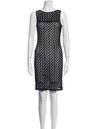 Pre-owned Black Halo Lace Pattern Mini Dress In Black