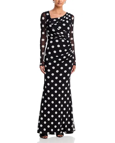 Black Halo Lazul Drape Front Maxi Dress In Full Moon