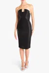 Black Halo Lena Color Block Dress In Black