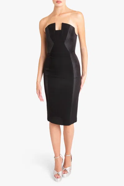 Black Halo Lena Color Block Dress In Black