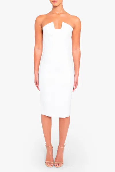 Black Halo Lena Color Block Dress In White