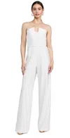 Black Halo Lena Strapless Tuxedo Jumpsuit In Cristal-porcelain