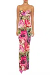 Black Halo Leonora Gown In Floral Flow In Multi