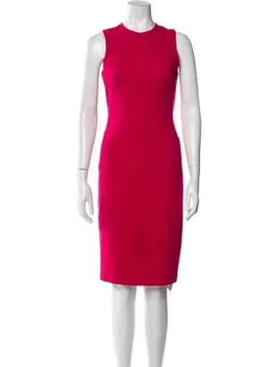 Pre-owned Black Halo Linen Knee-length Dress In Pink