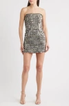 Black Halo Loreilla Sequined Tweed Mini Dress In Black