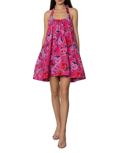 Black Halo Lovie Halter Mini Dress In Pink