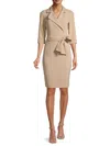 Black Halo Lucinda Belted Sheath Dress In Desert Sand In Neutral