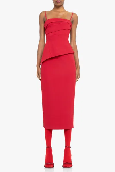 Black Halo Marla 2pc Midi Dress In Red