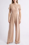 Black Halo Mayra Wide Leg Jumpsuit In Neutral