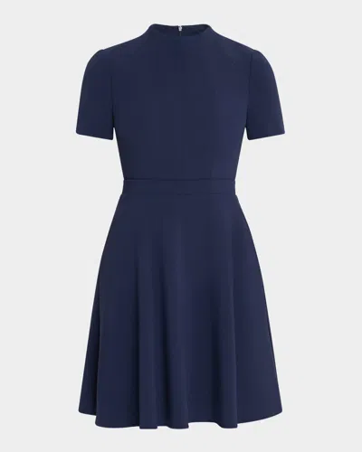 Black Halo Mayra Seamed Mock-neck Dress In Pacific Blue