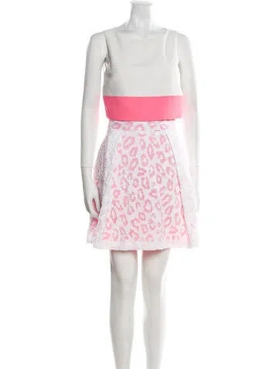 Pre-owned Black Halo Mesh Accents Skirt Set In Pink