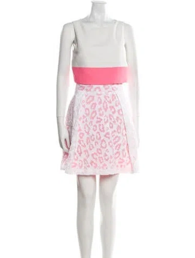 Pre-owned Black Halo Mesh Accents Skirt Set In Pink