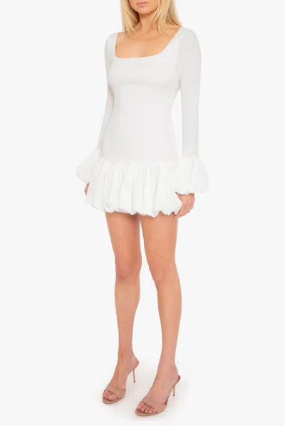 Black Halo Mirelli Textured Long Sleeve Bubble Hem Minidress In Bubble Cloud