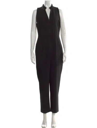 Pre-owned Black Halo Mock Neck Jumpsuit In Black
