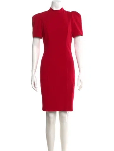 Pre-owned Black Halo Mock Neck Knee-length Dress In Pink