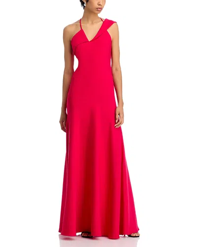 Black Halo Nairobi Asymmetric Gown In Red