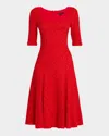 Black Halo Norina Godet Shimmer Tweed Dress In Cherry Divine