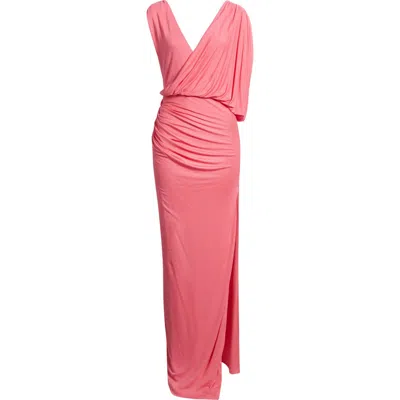 Black Halo Norissa Ruched Drape Maxi Dress In Pink
