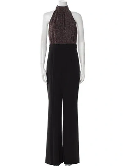 Pre-owned Black Halo Nylon Halterneck Jumpsuit W/ Tags In Black