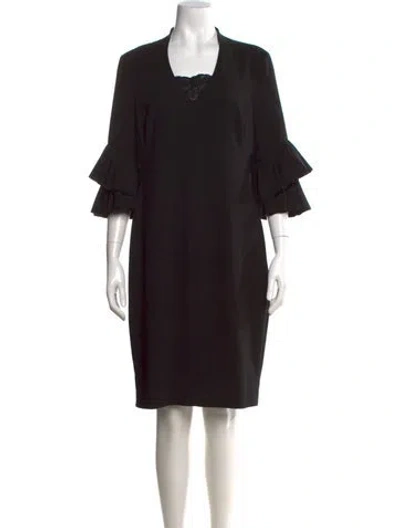 Pre-owned Black Halo Nylon Knee-length Dress In Black