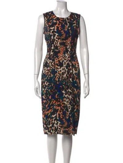 Pre-owned Black Halo Nylon Knee-length Dress In Black